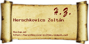 Herschkovics Zoltán névjegykártya